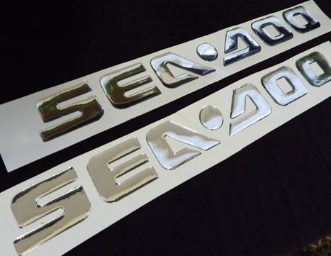 SeaDoo naklejki Logo płaskie i 3D chrom na łódź motorową
