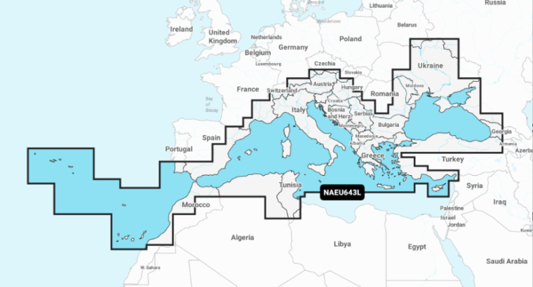 Mapa Navionics+ Large NAEU643L (Morze Śródziemne i M. Czarne